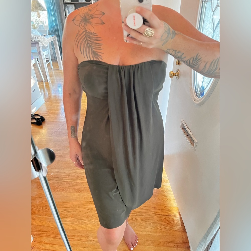 Forest green sleeveless dress